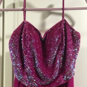 Fuchsia evening gown